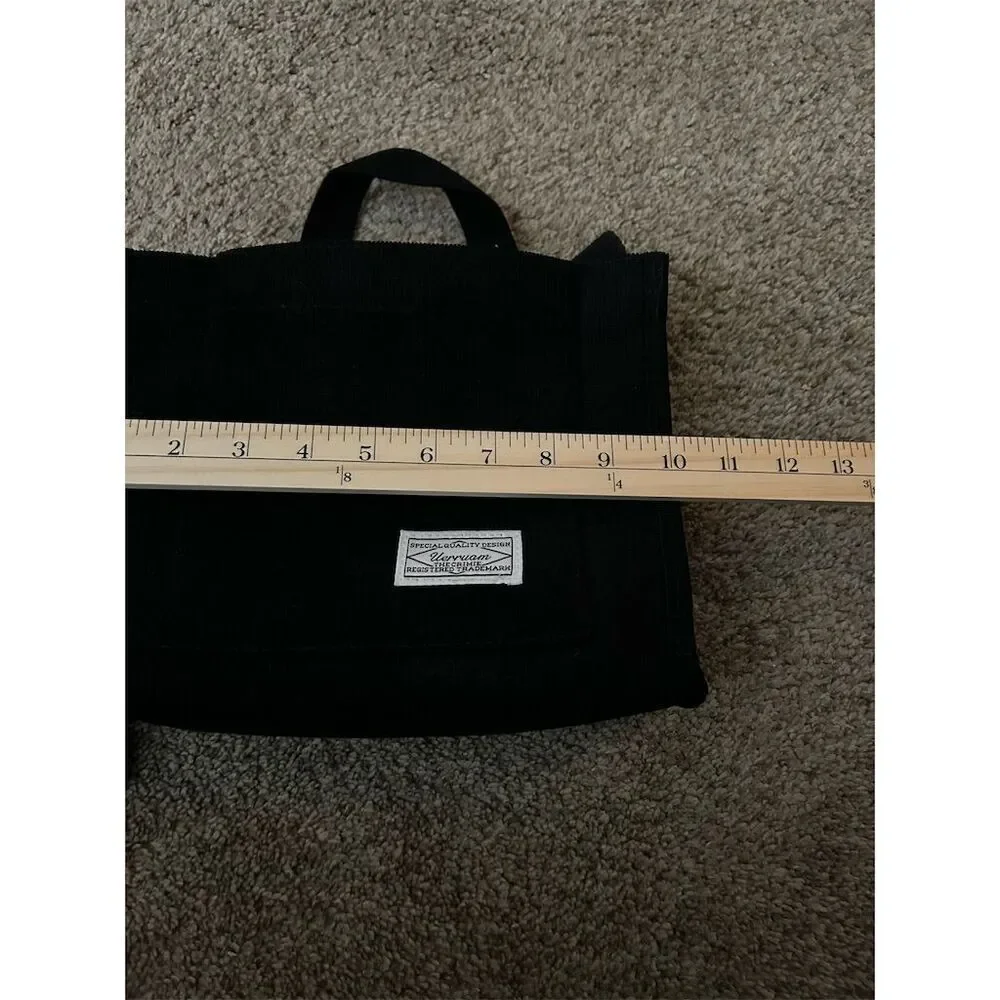 Uerruam Women's Black Corduroy Tote Bag with Adjustable Strap - Picture 6 of 7